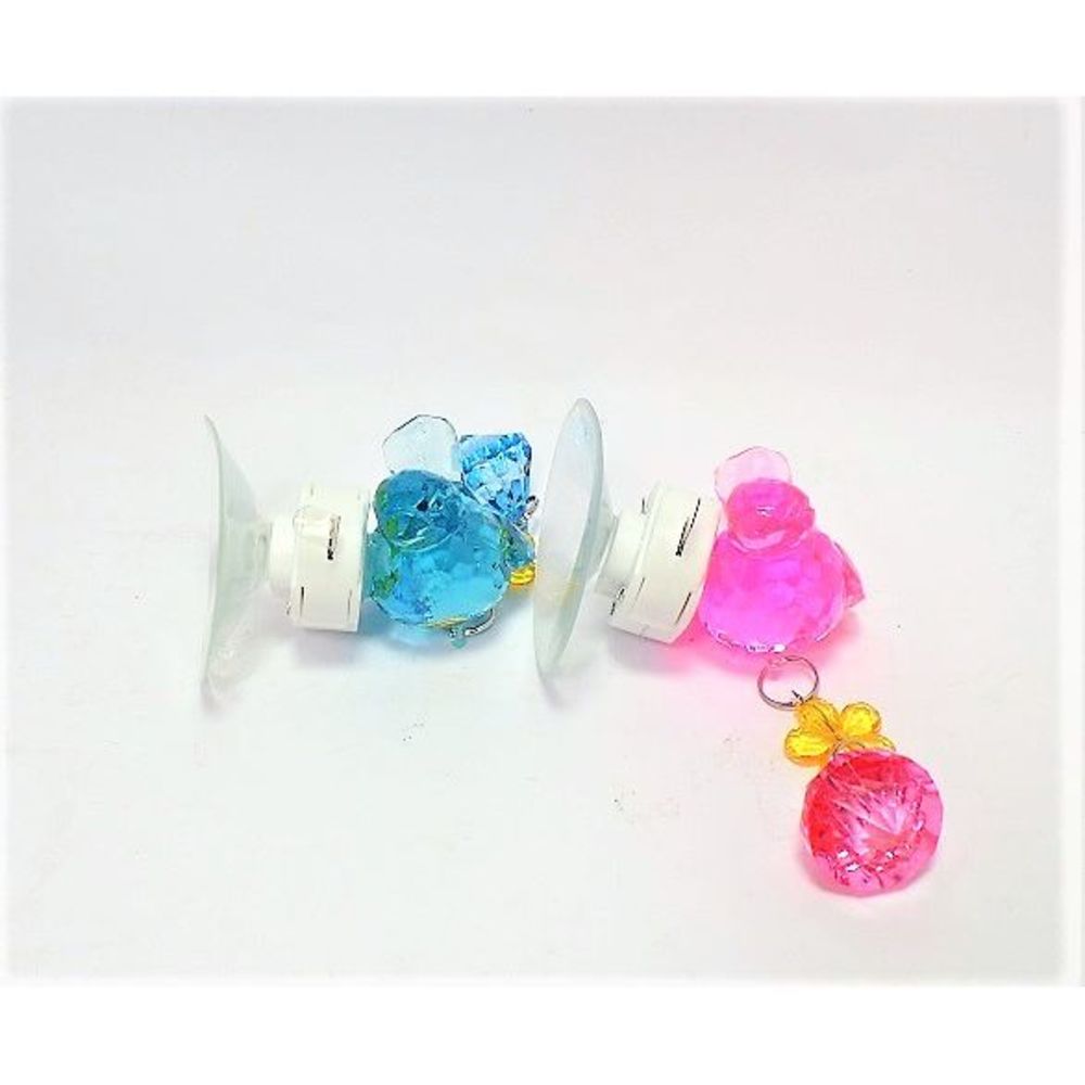 Color Changing Acrylic Bird Window Accents in Blue and Pink, Set of 2